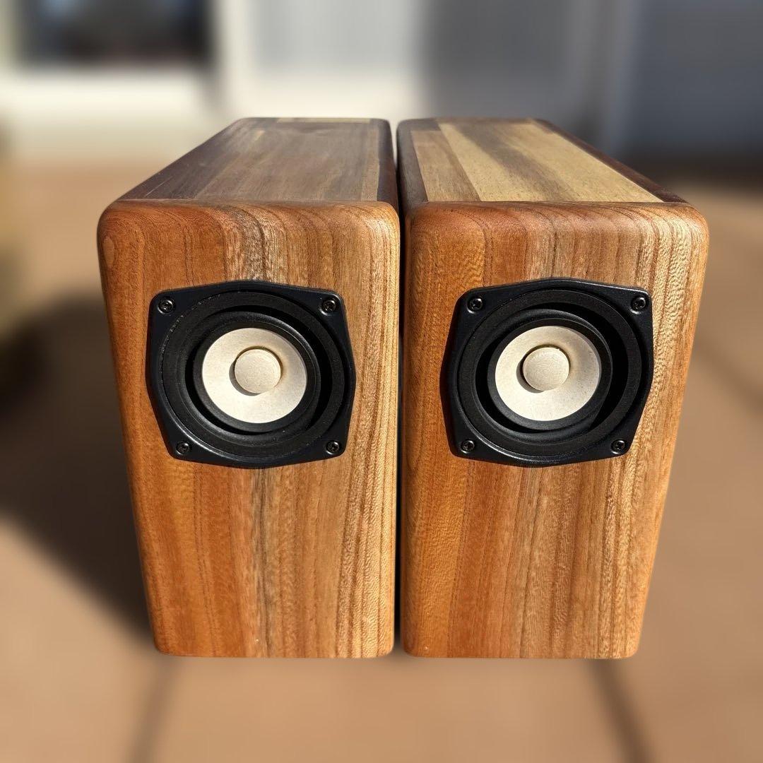 木製コンパクトスピーカー2個セット
