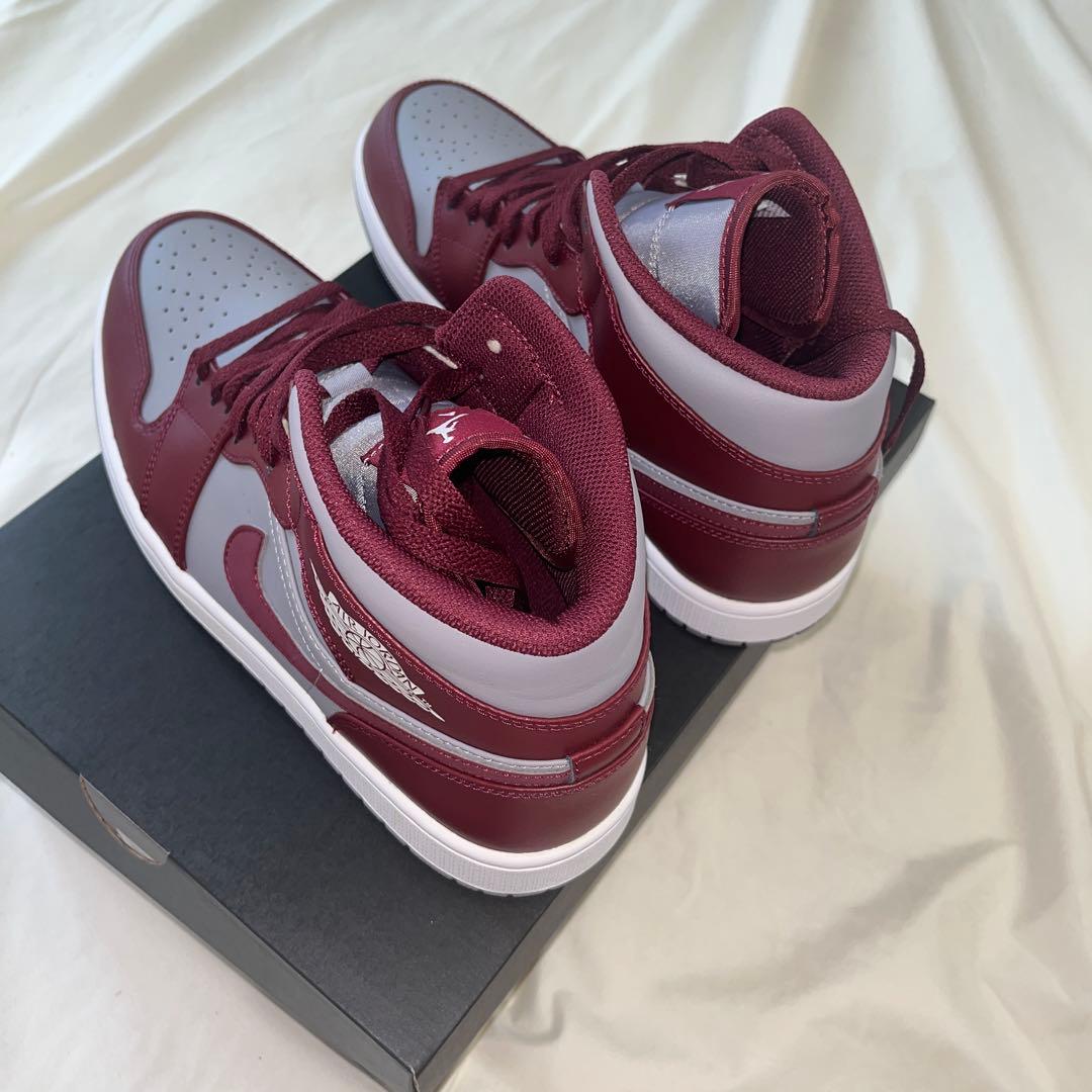 エアジョーダン ハイカット シューズ バーガンディ/グレー