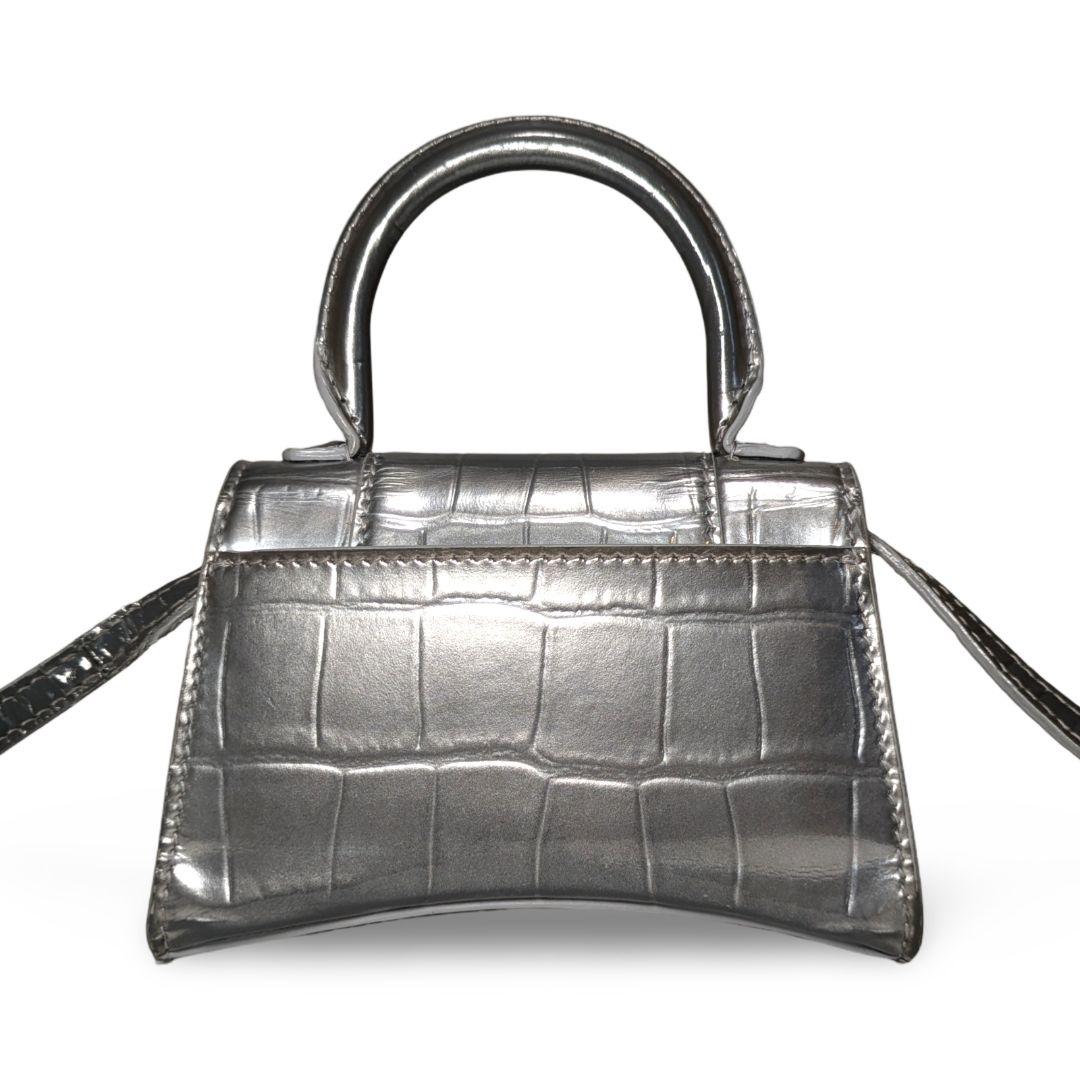 BALENCIAGA アワーグラス　ミニ　クロコ　ミニショルダーバッグ