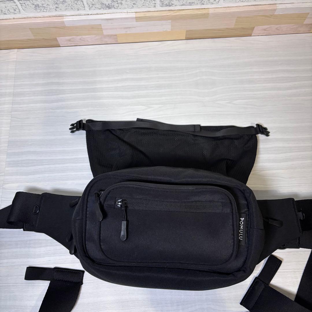 POMULU ポムル　ヒップシート　ショルダーバック　ブラック　黒　美品