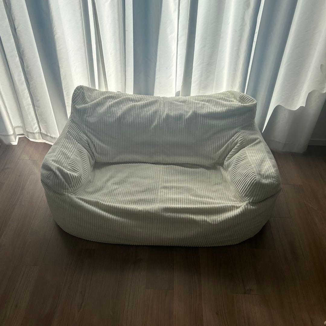 LOOSY 2人掛けビーズソファ Ivory ※おまけで同色の付替カバーあり