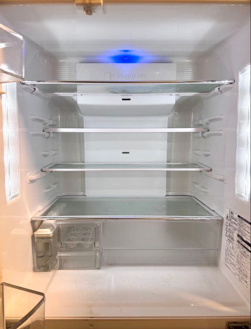 中古 パナソニック 6ドア 冷凍冷蔵庫 470L 木目調ブラウン 2012年製