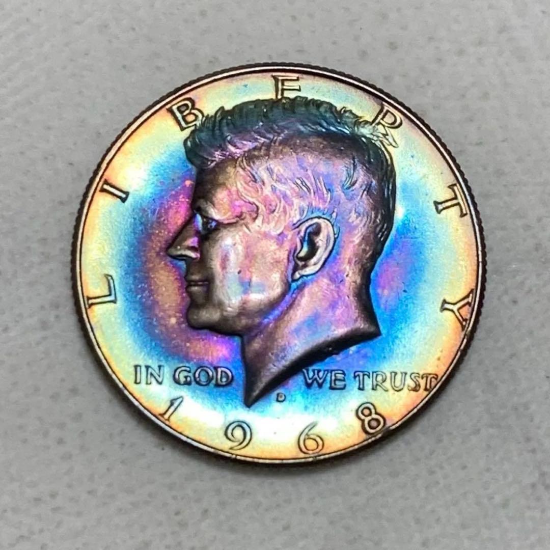1968 ケネディハーフダラー トーン 奇跡の色彩