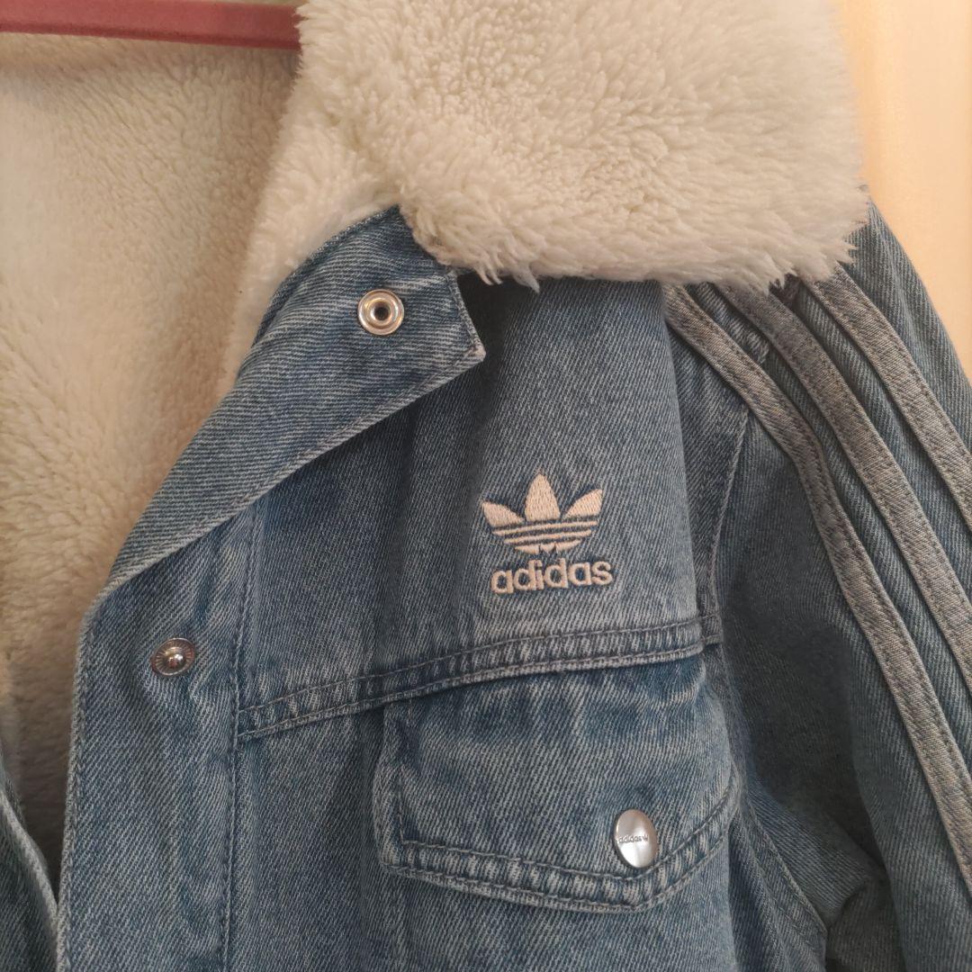 【美品】大きいサイズ＊アディダス ボア 襟付き デニムジャケット XL