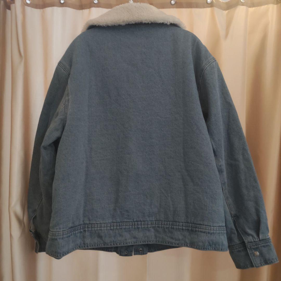 【美品】大きいサイズ＊アディダス ボア 襟付き デニムジャケット XL