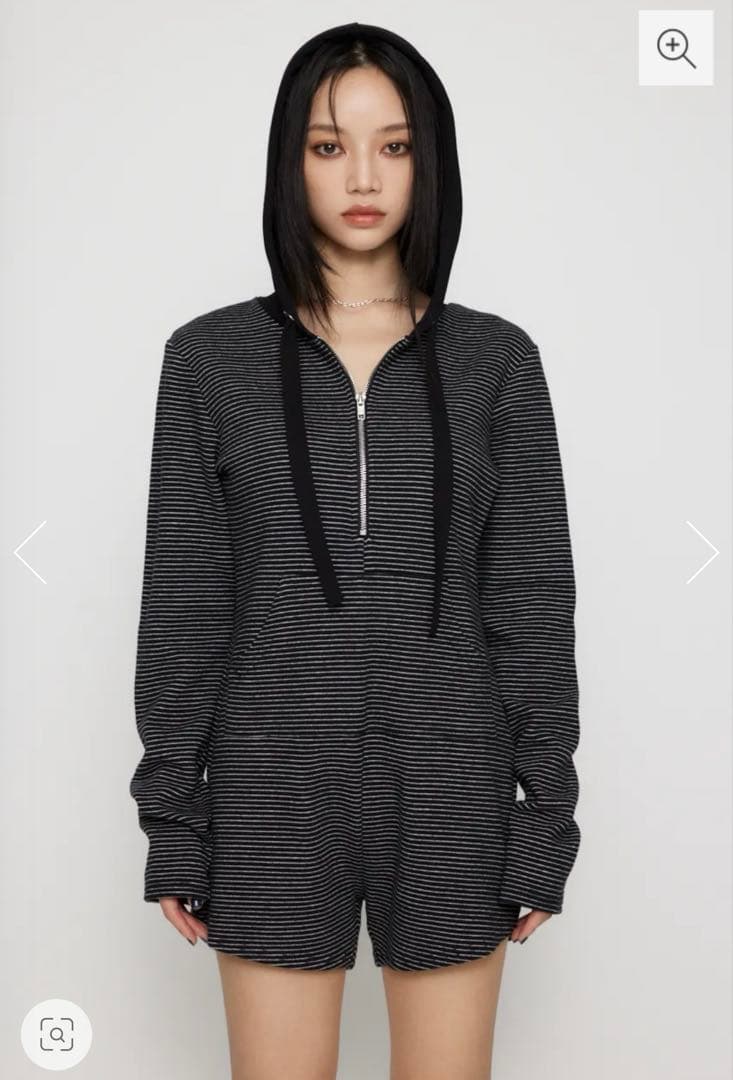 ラグアジェム　BORDER HOODIE ロンパース