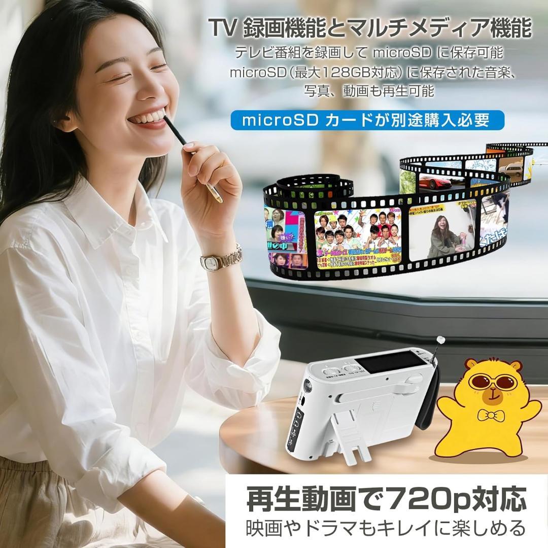 ワンセグテレビ 4.3インチポータブルテレビ 防災テレビ FM/AMラジオ付き