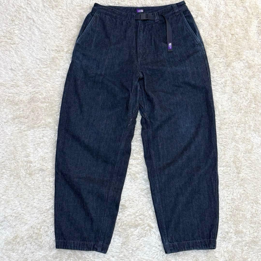 N24FC080 PURPLE LABELデニム ワイドテーパードパンツ