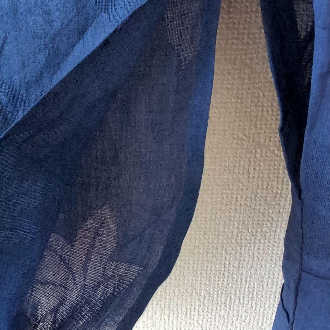 本麻　洗える長襦袢　カラー襦袢　デニムブルー　リサイクル　ka1