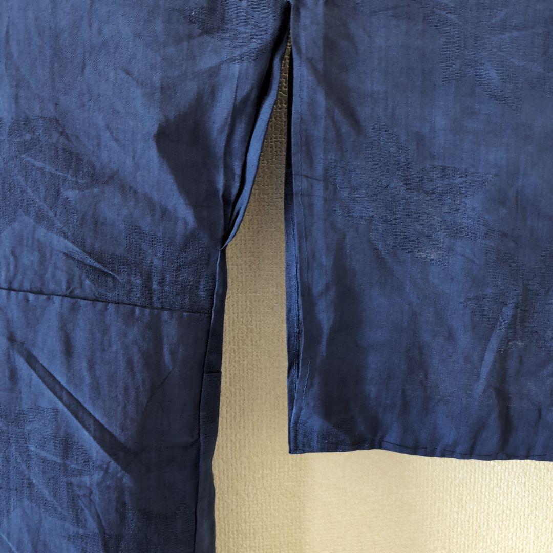 本麻　洗える長襦袢　カラー襦袢　デニムブルー　リサイクル　ka1