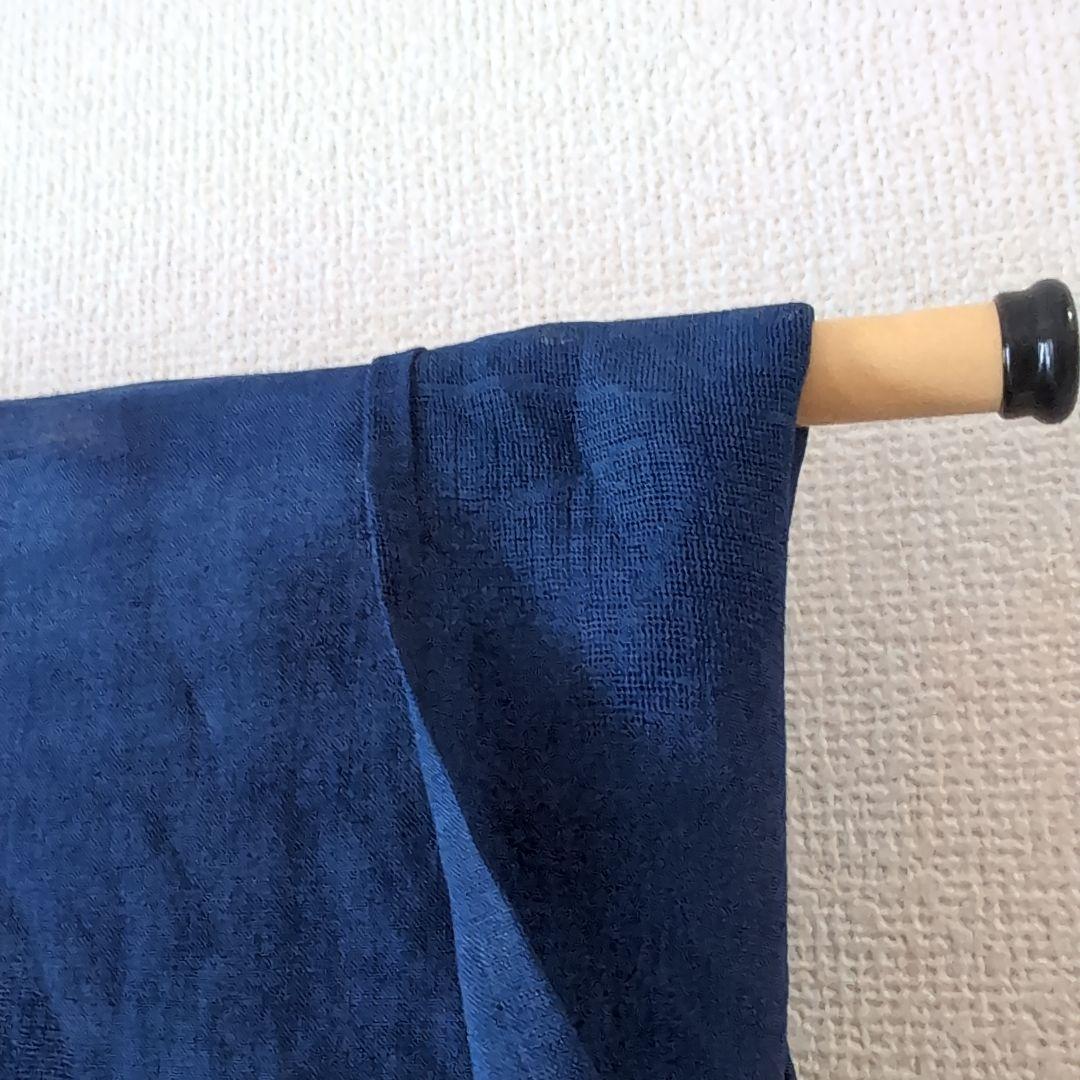 本麻　洗える長襦袢　カラー襦袢　デニムブルー　リサイクル　ka1