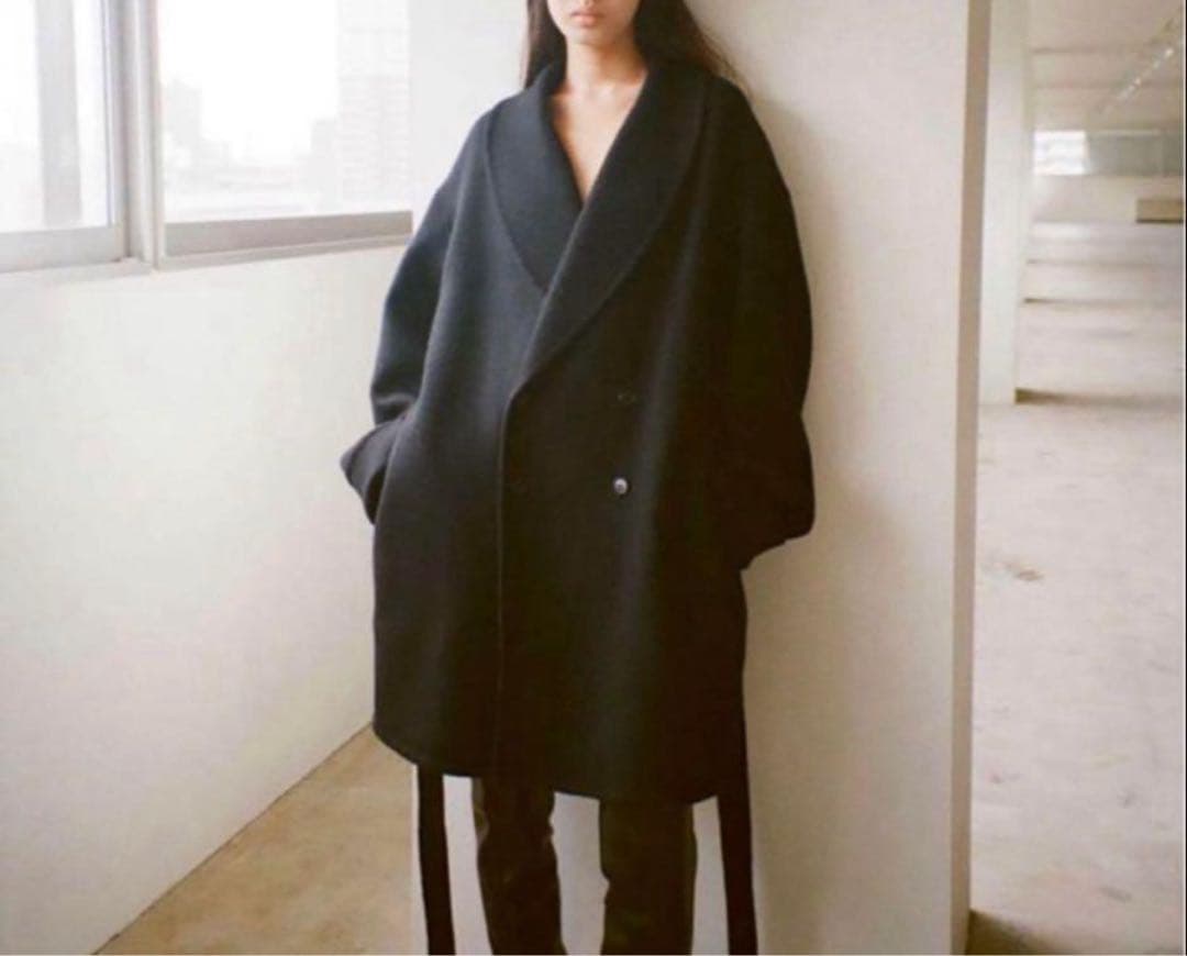 ENOF イナフ　wool rever half coat　ブラック　02