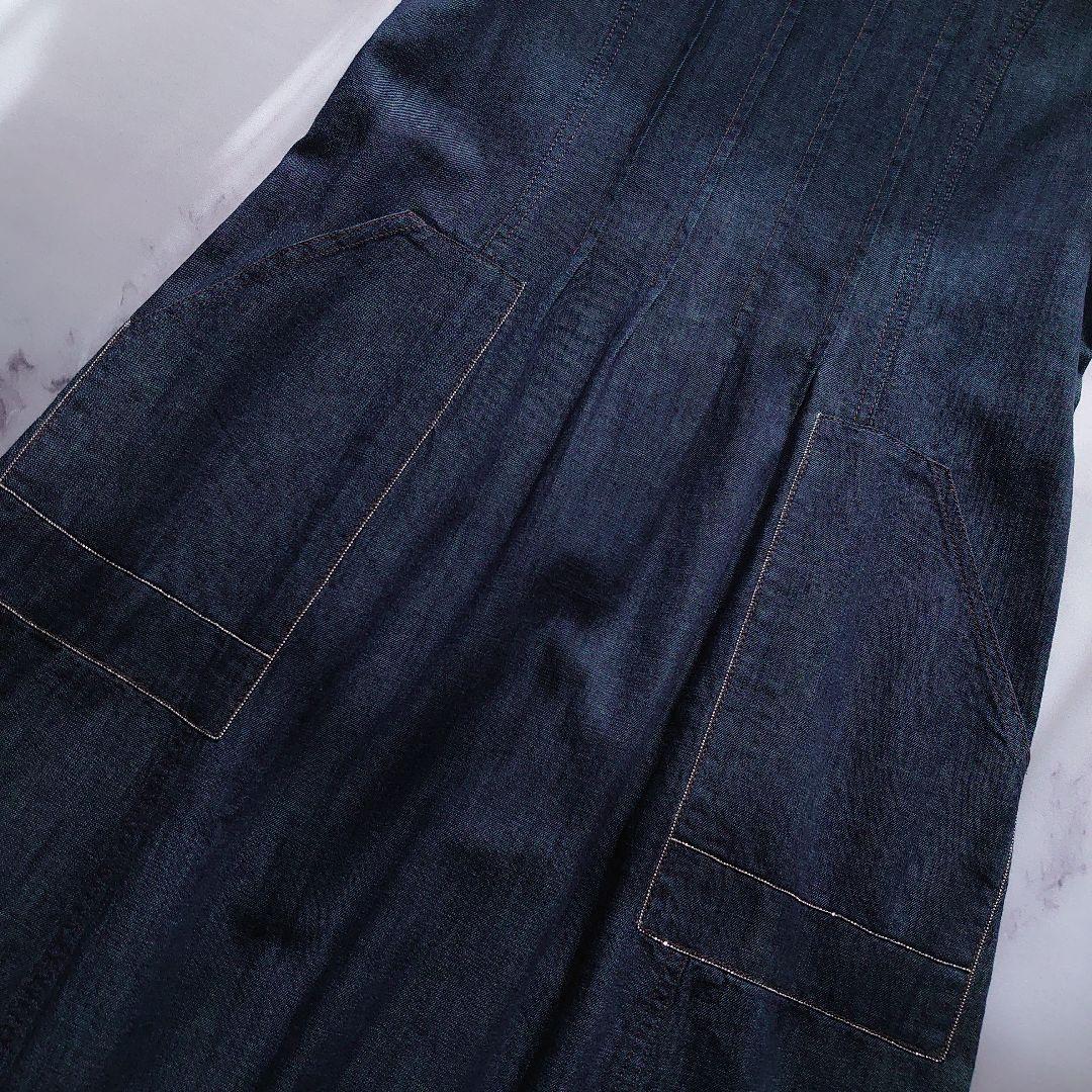 25SS タグ付 DUAL VIEW 麻100％ サマーデニムワンピース 40