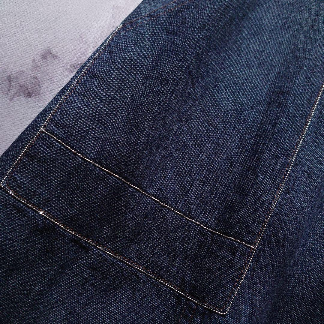 25SS タグ付 DUAL VIEW 麻100％ サマーデニムワンピース 40