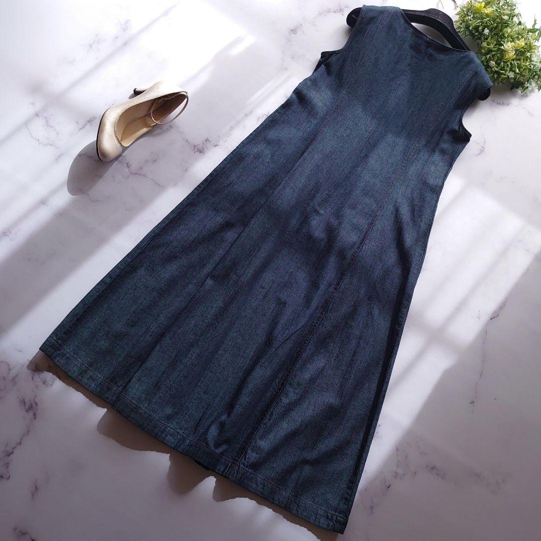 25SS タグ付 DUAL VIEW 麻100％ サマーデニムワンピース 40