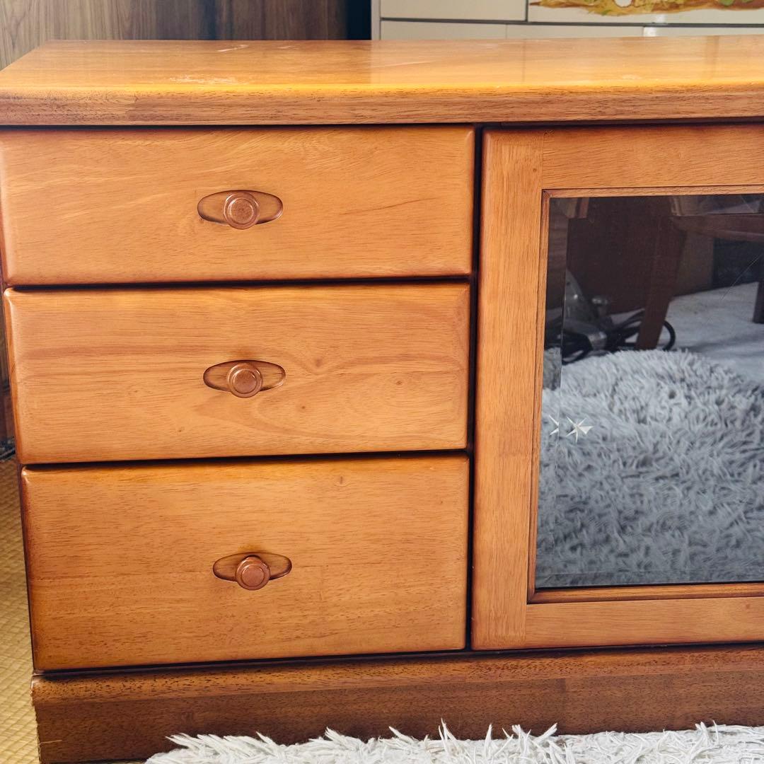 美品★カリモク サイドボード リビングボード キャビネット TVボード　飾棚