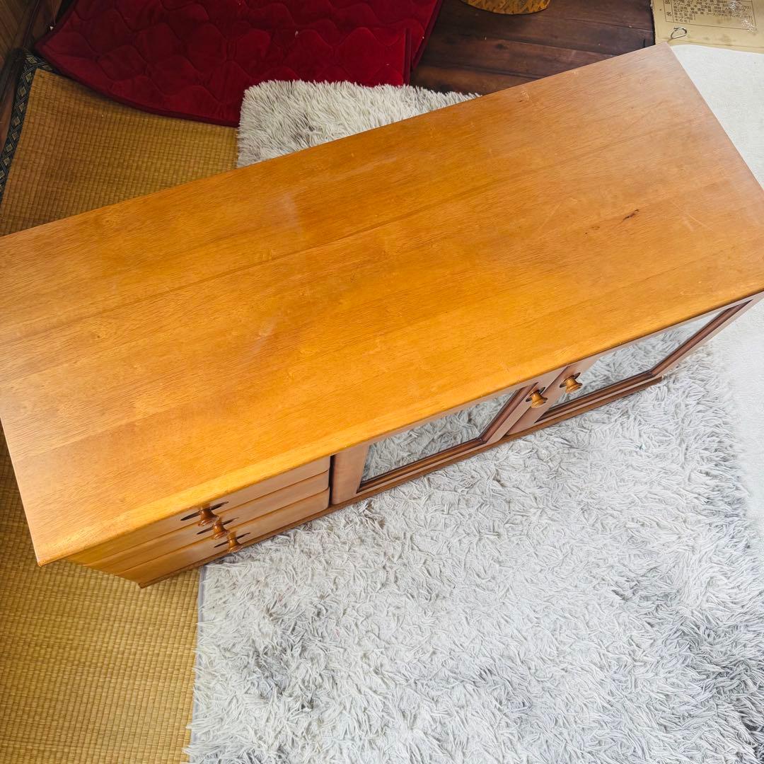 美品★カリモク サイドボード リビングボード キャビネット TVボード　飾棚