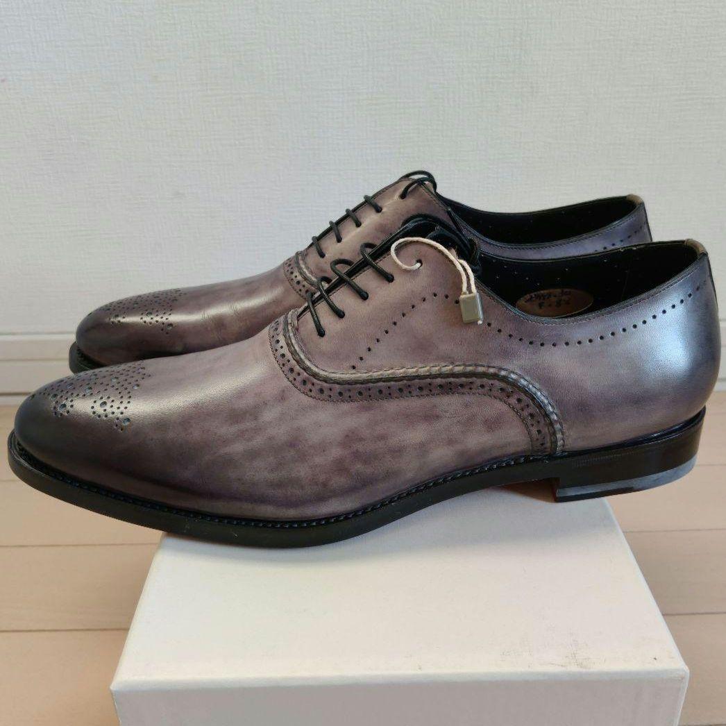 Santoni プレーントゥ+ウィングチップ グレー 8.5/27.2