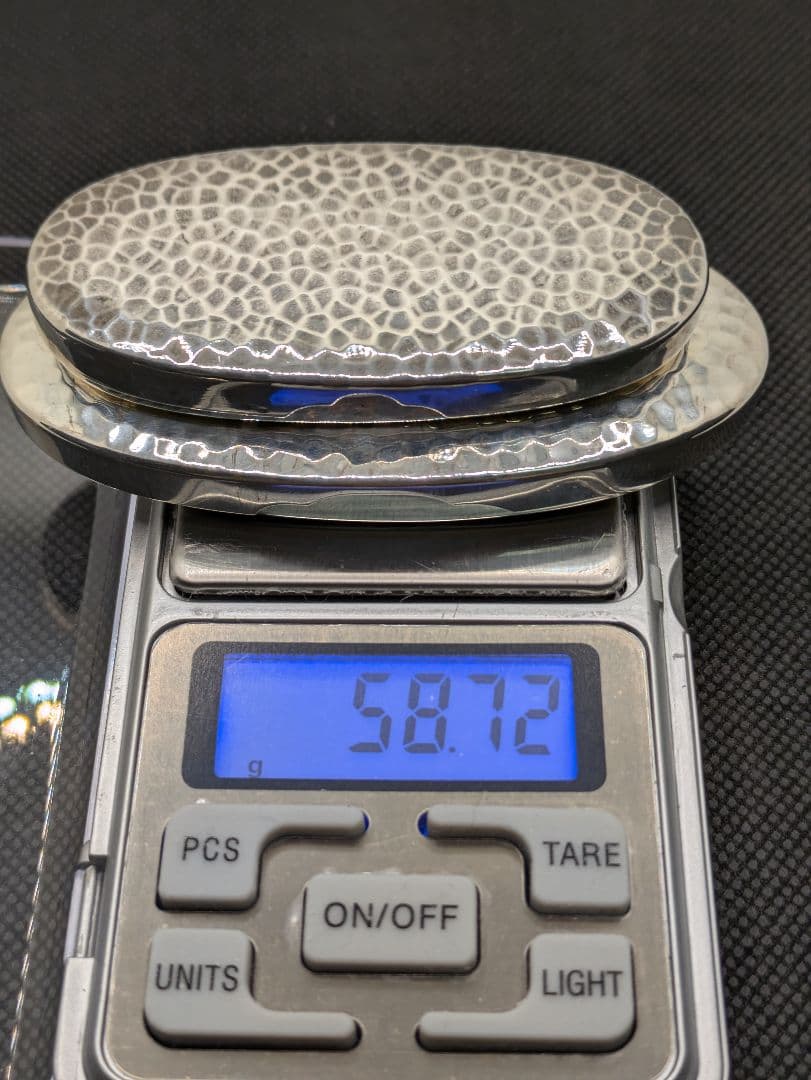 和光St.silver950／純銀製鎚目 小判型 楊枝入れ 小物入れ２点セット