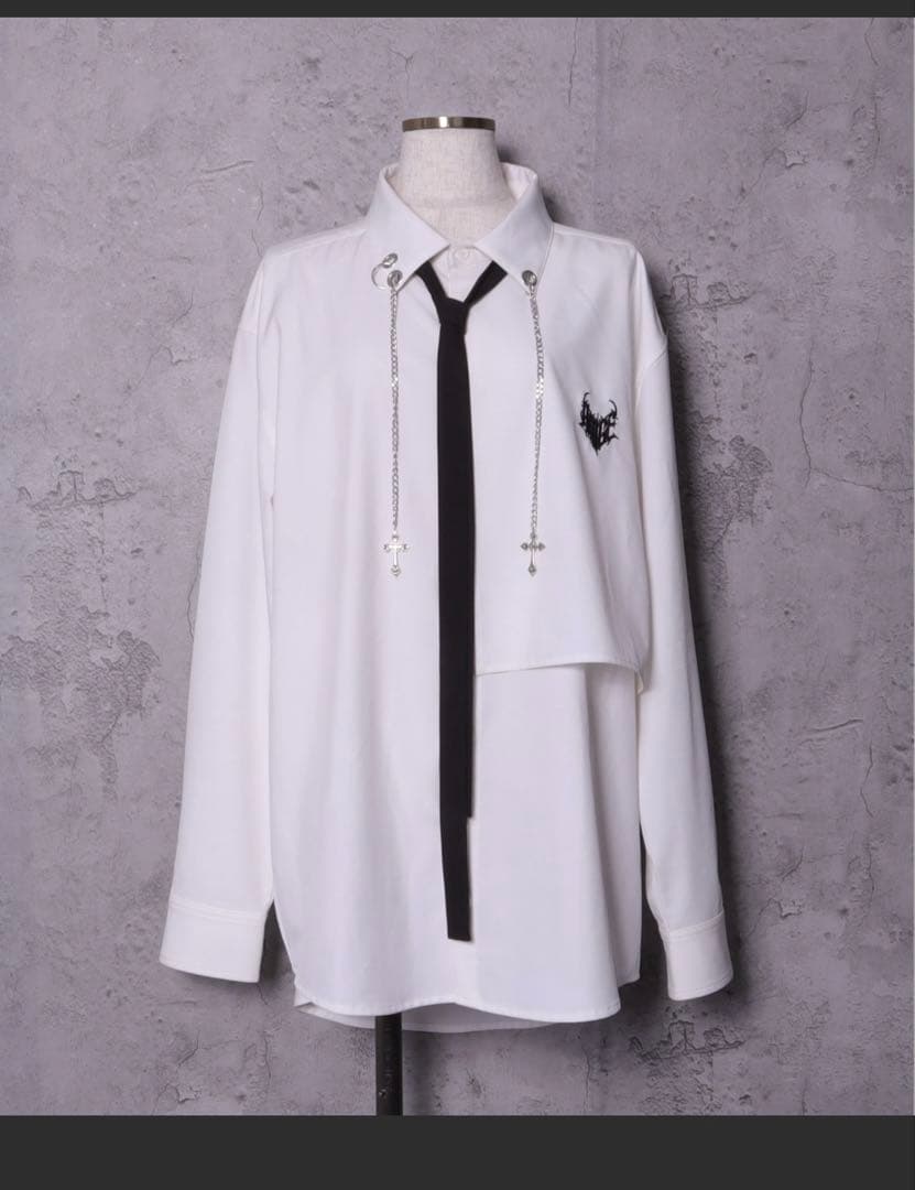 新品 Amilige チェーン付きバイカラーリボンシャツ おまけあり