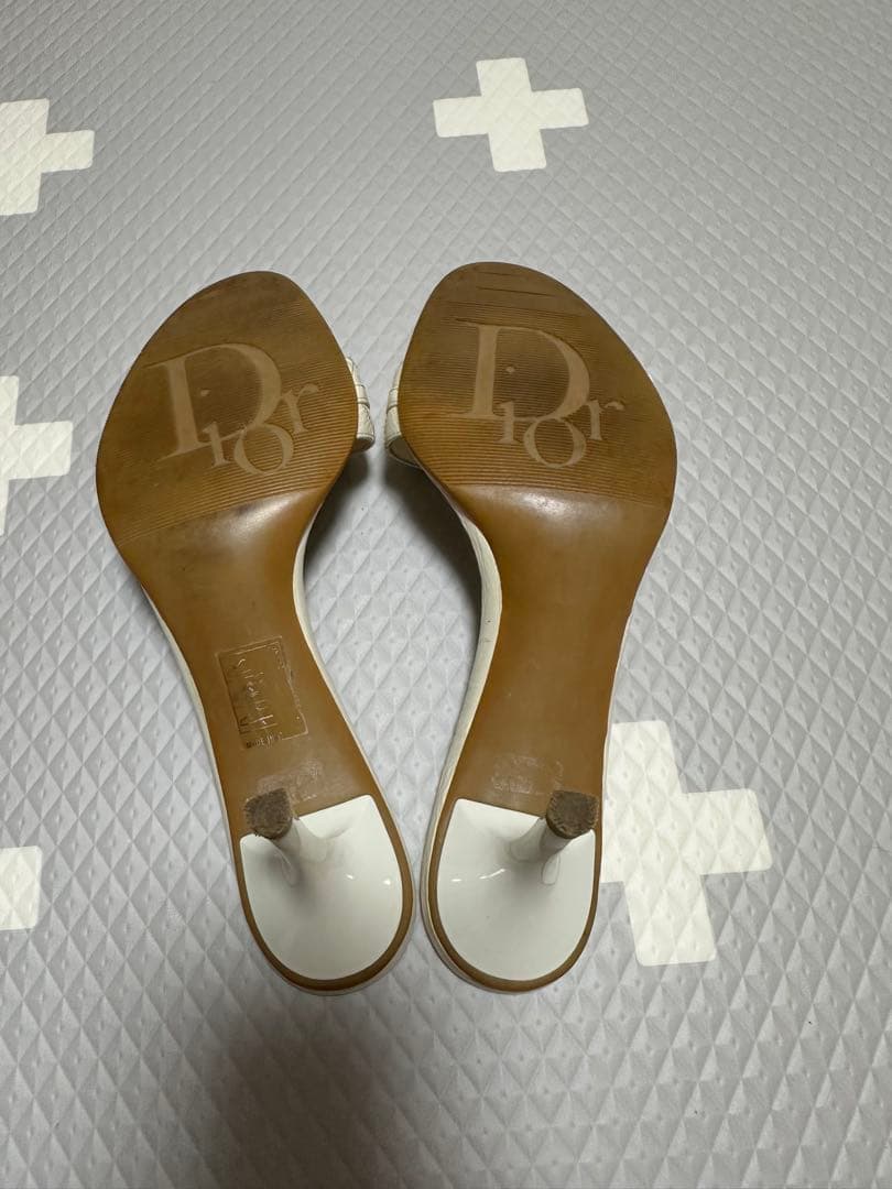 正品Dior ホワイト ミュール 5cm