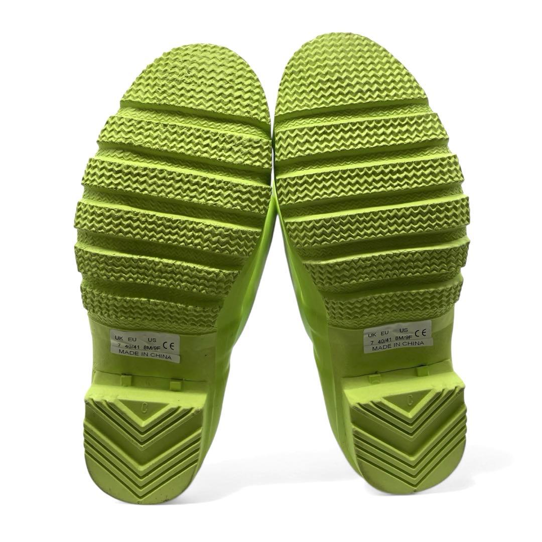 未使用級 ハンター レインブーツ ライムグリーン UK7 25.5cm