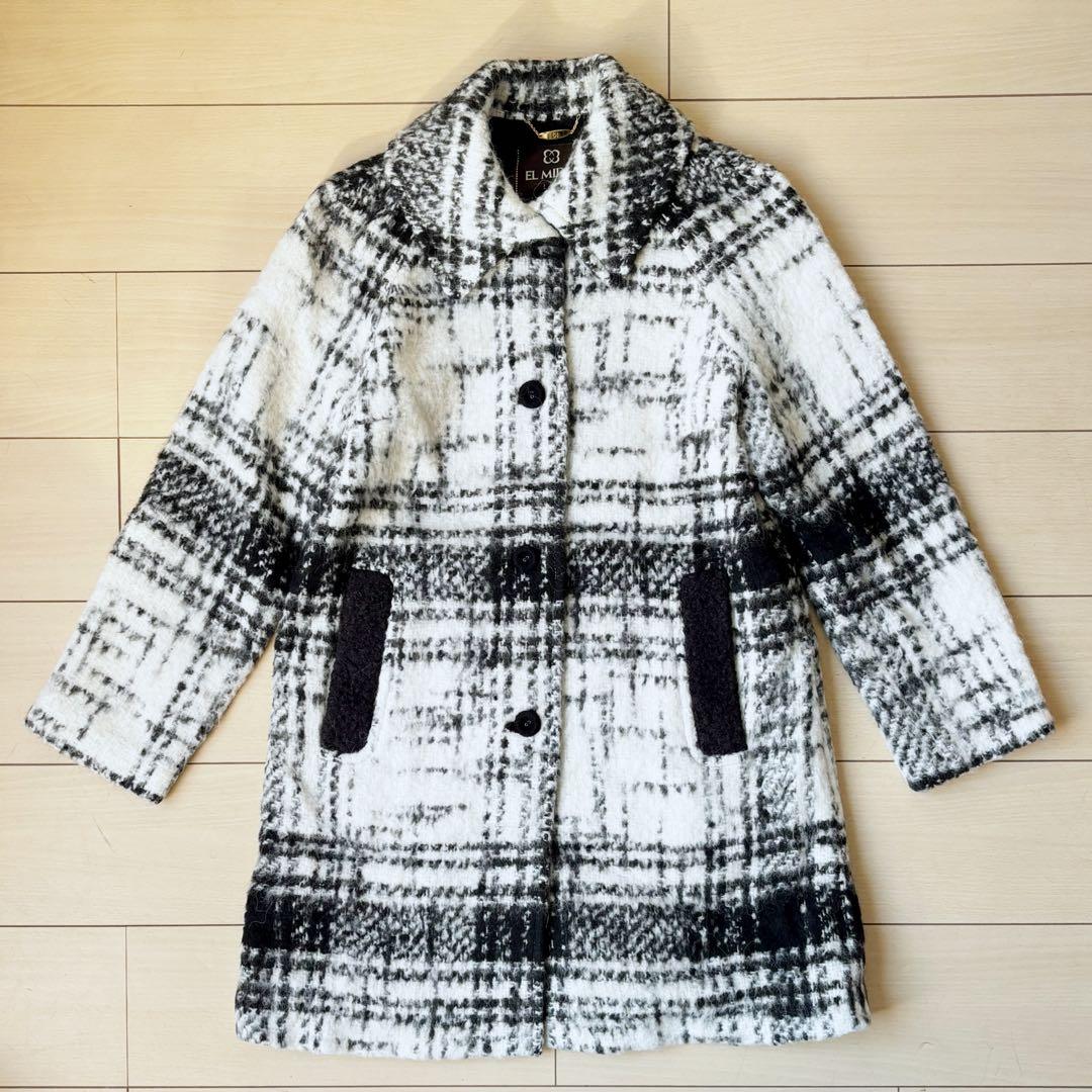 美品　エルミダ リュクス EL MIDAS Luxe チェックコート　38