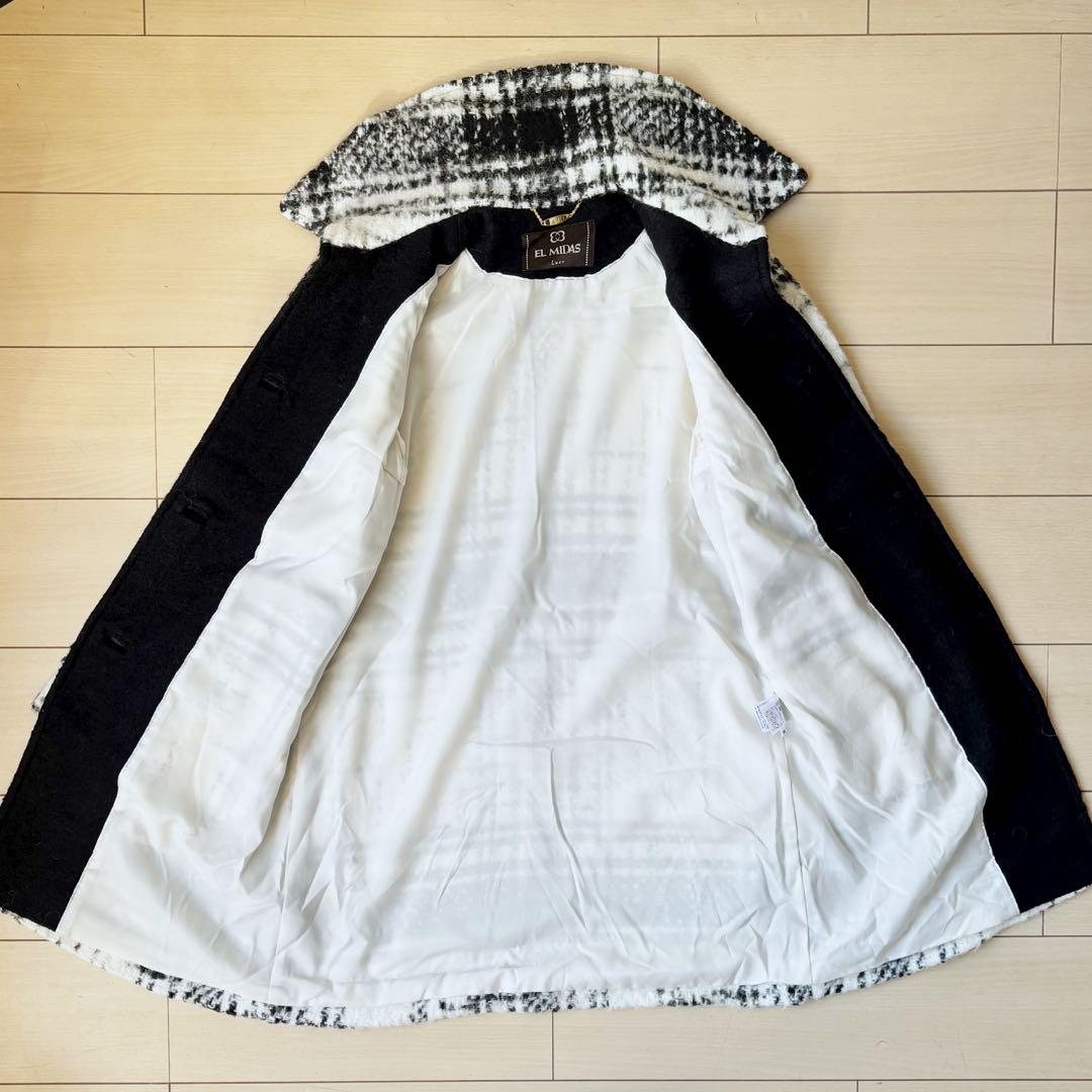 美品　エルミダ リュクス EL MIDAS Luxe チェックコート　38