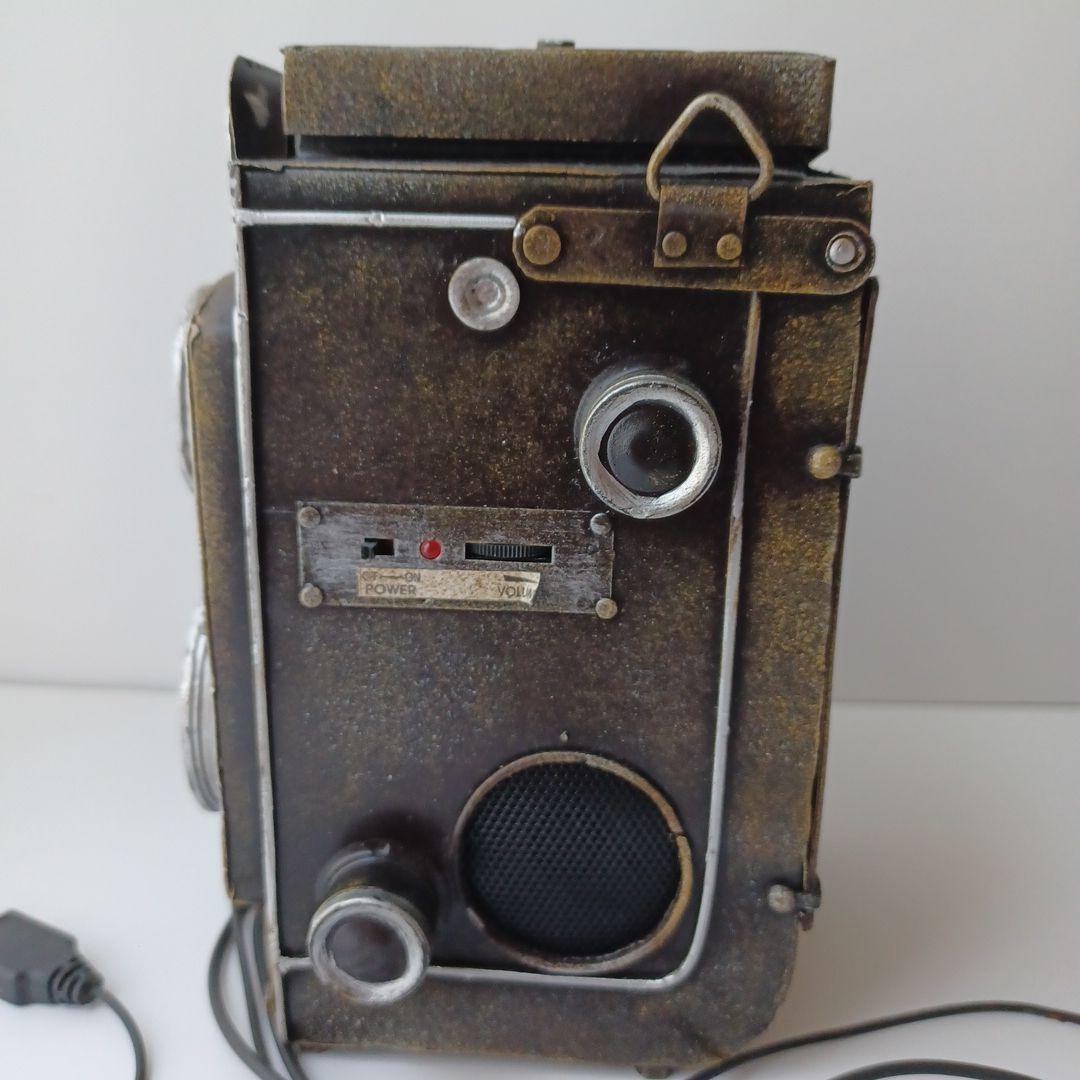 ブリキ　Rolleiflex　スピーカー　アンティーク　レトロ　二眼レフ　USB