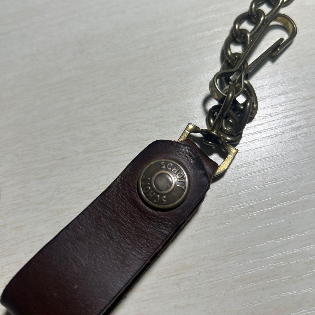 Schott ショット ウォレットチェーン 本革　ゴールド アメカジ バイカー