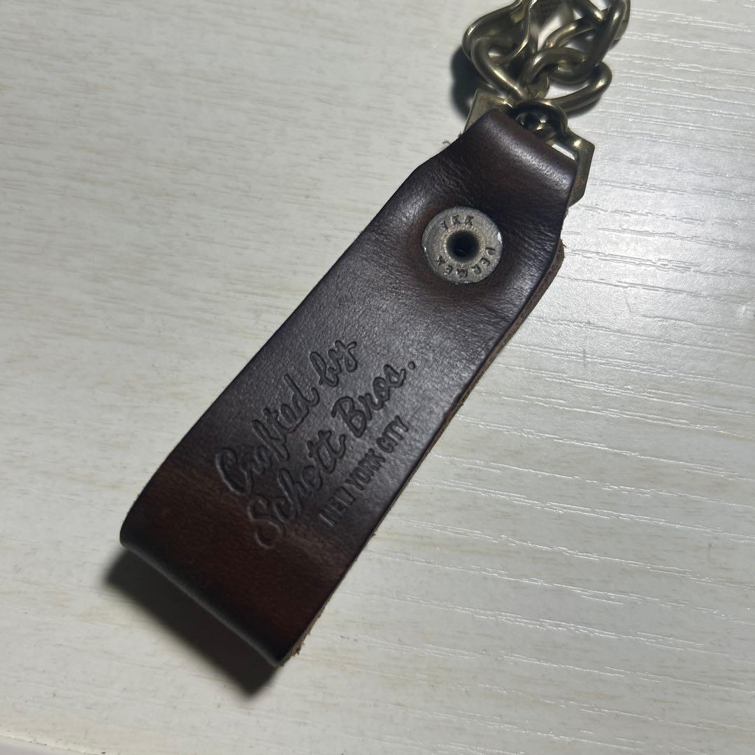 Schott ショット ウォレットチェーン 本革　ゴールド アメカジ バイカー