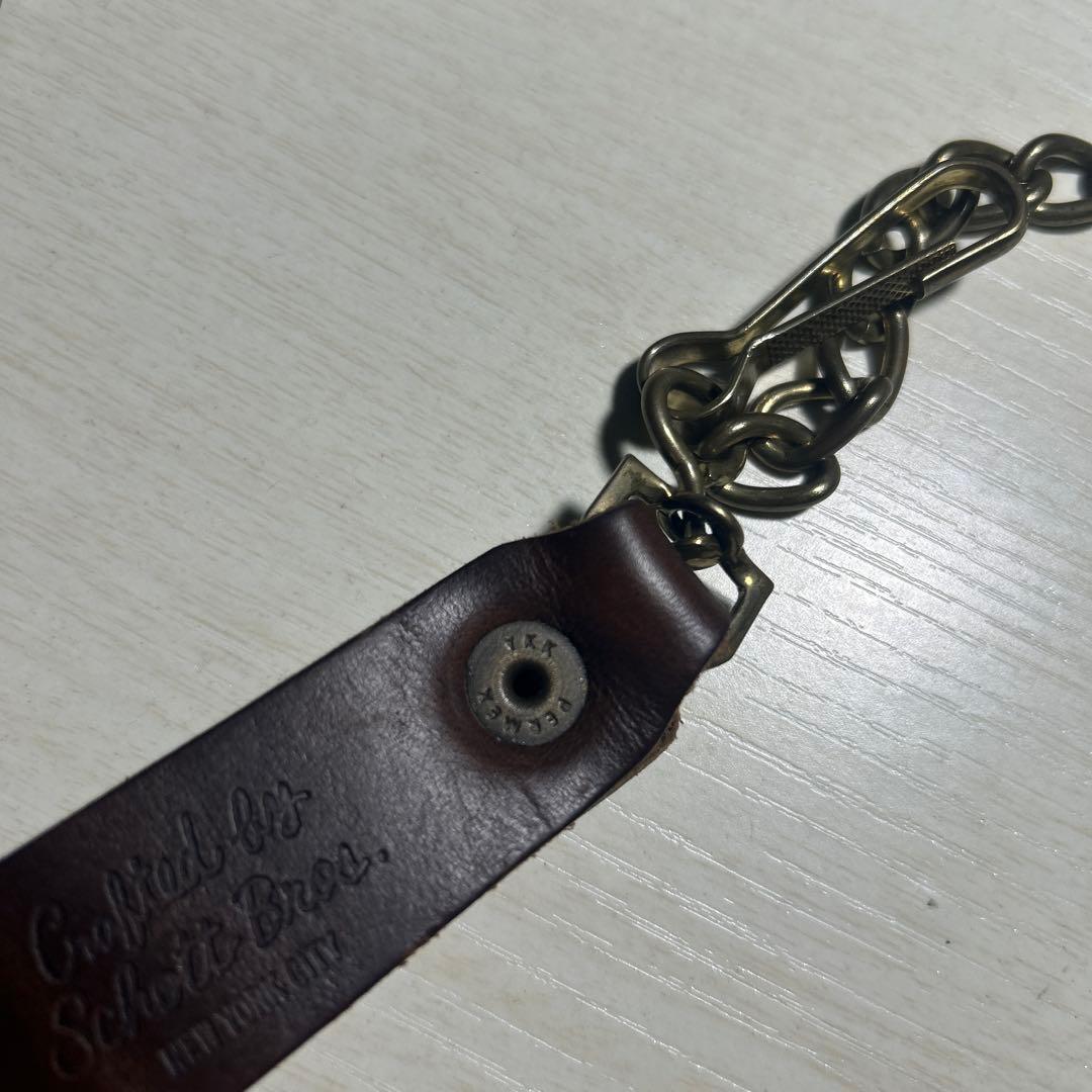 Schott ショット ウォレットチェーン 本革　ゴールド アメカジ バイカー