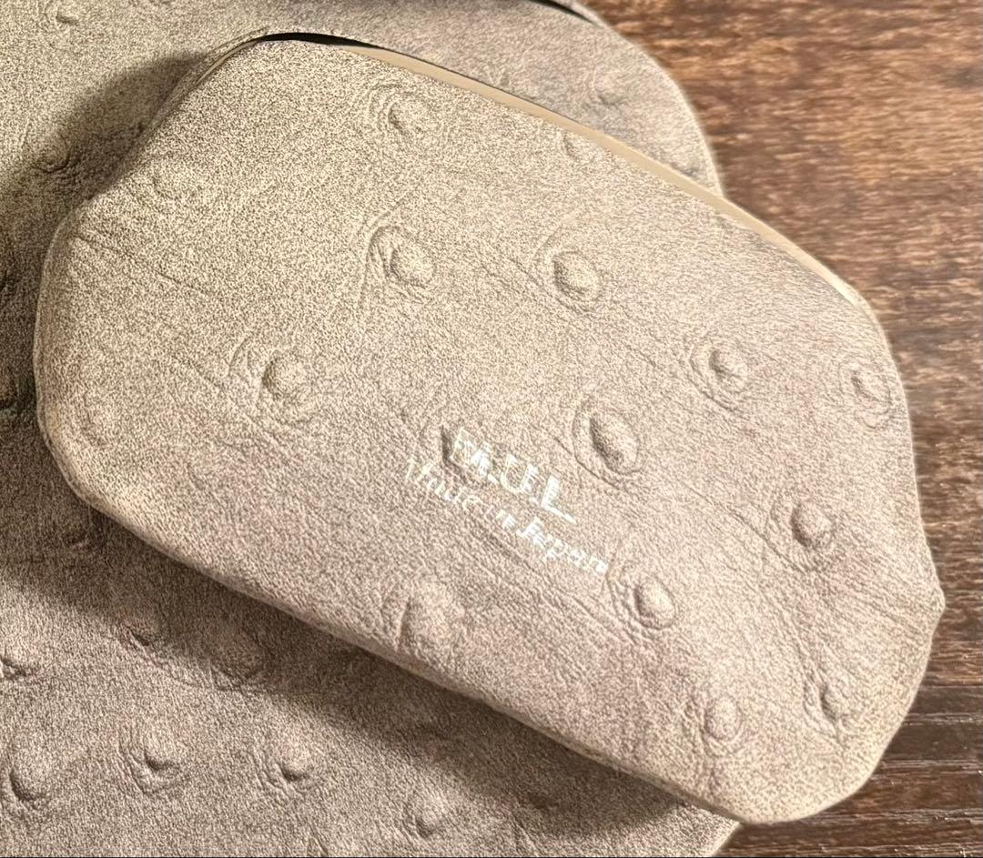 M.U.L がま口　オーストリッチ　小銭入れ【新品•タグ付き】