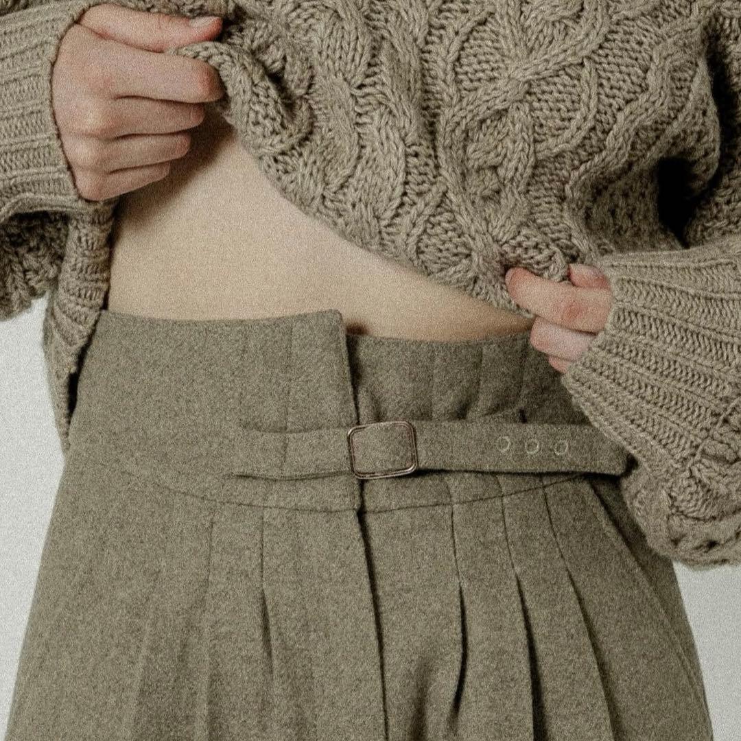 Eaphi WOOL BELTED PANTS gray サイズ2