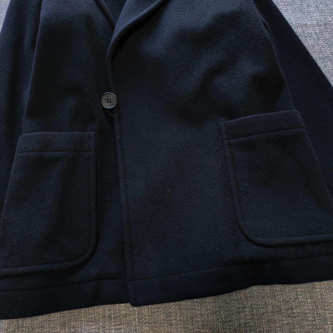 オーシバル　ライトモッサ　ショールカラーコート　ネイビー　未使用に近い美品