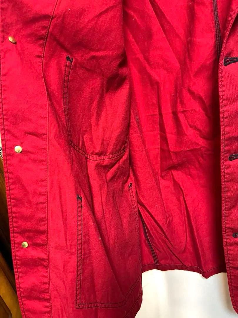 Needles × SMITH’S カバーオール 蝶刺繍 レッド M