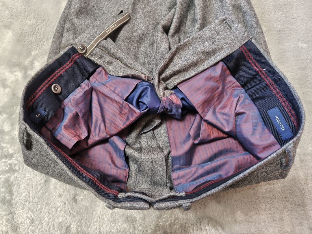 INCOTEX SUPER100's ウール スリムフィット スラックス 44