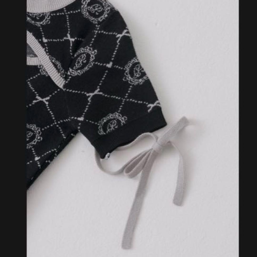 pium モノグラムカットアウトニットワンピ