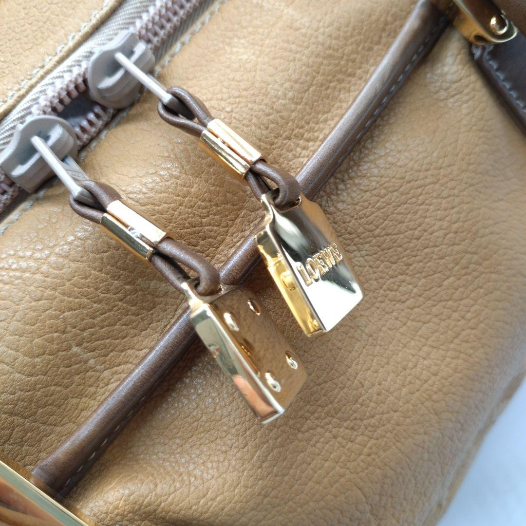 【美品】LOEWE ロエベ アマソナ50 アナグラム レザー ボストンバッグ