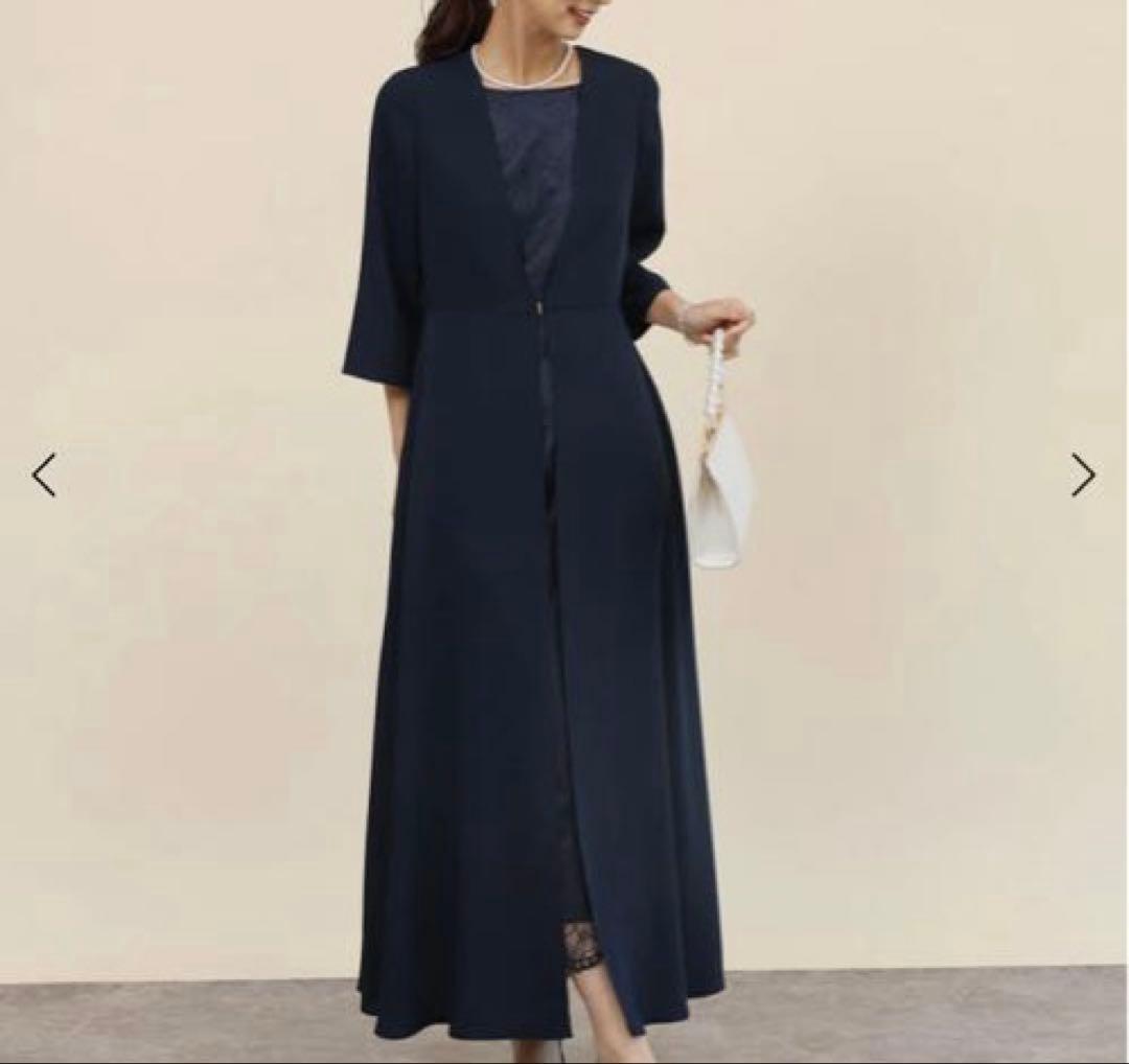 新品　fennel 定価3万8000円　レイヤードライクフロントレースワンピース