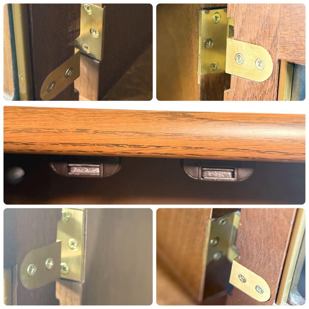 HR867 カリモク　キャビネット　両開き　ガラスキャビネット