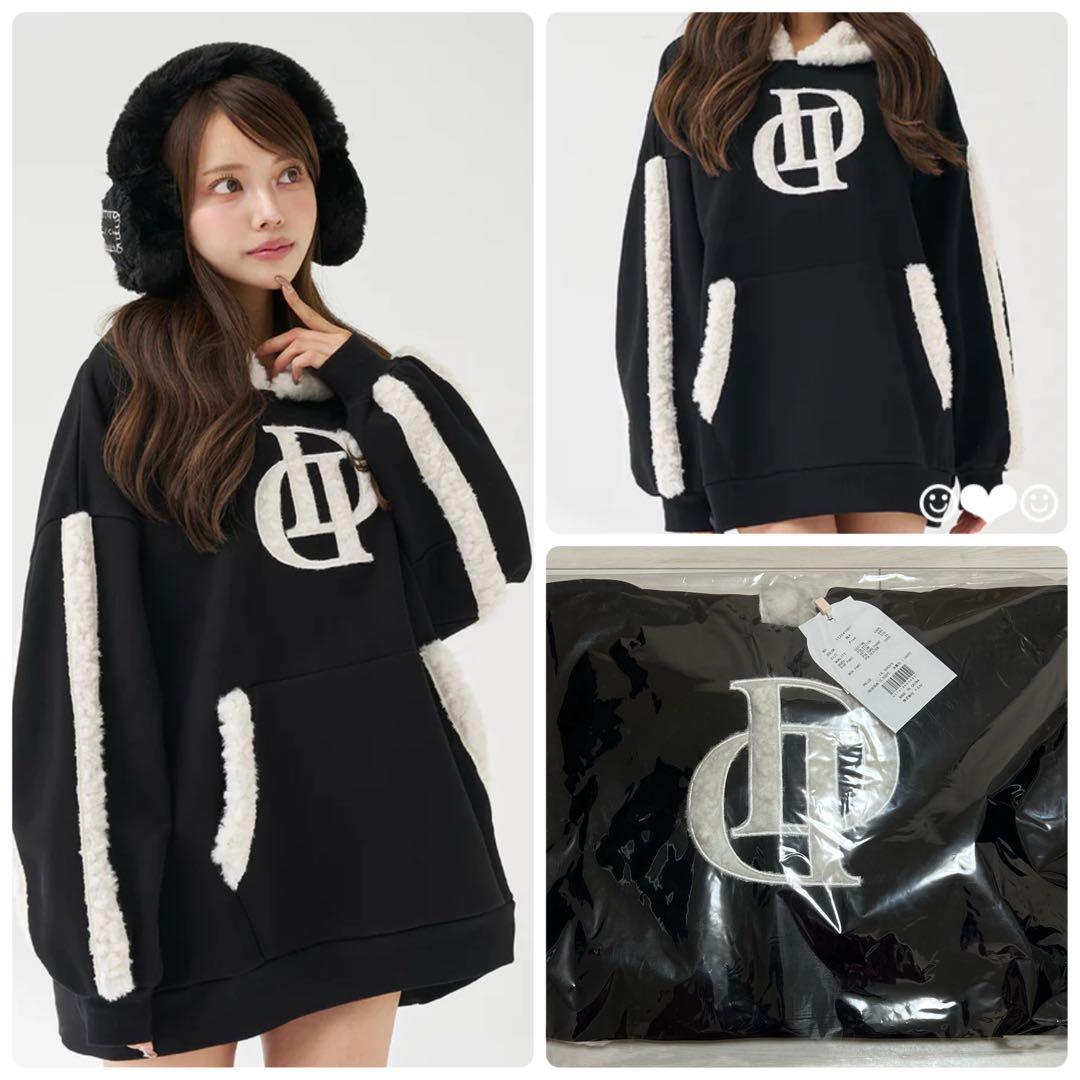Darich♡DDボアスウェットフーディー♡ブラック