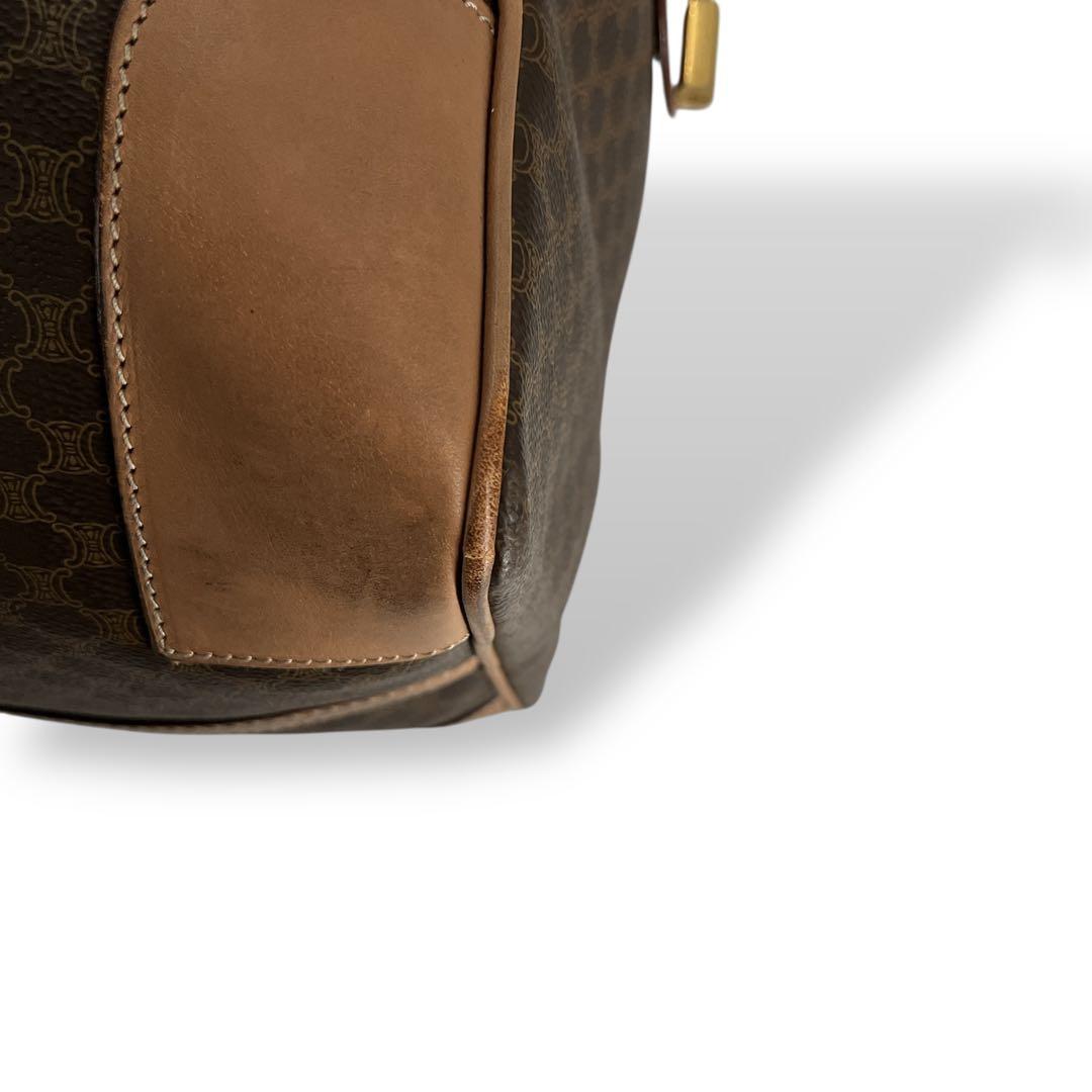 y2k 00s オールド　セリーヌ　ボストンバッグ　マカダム柄　ブラウン　PVC