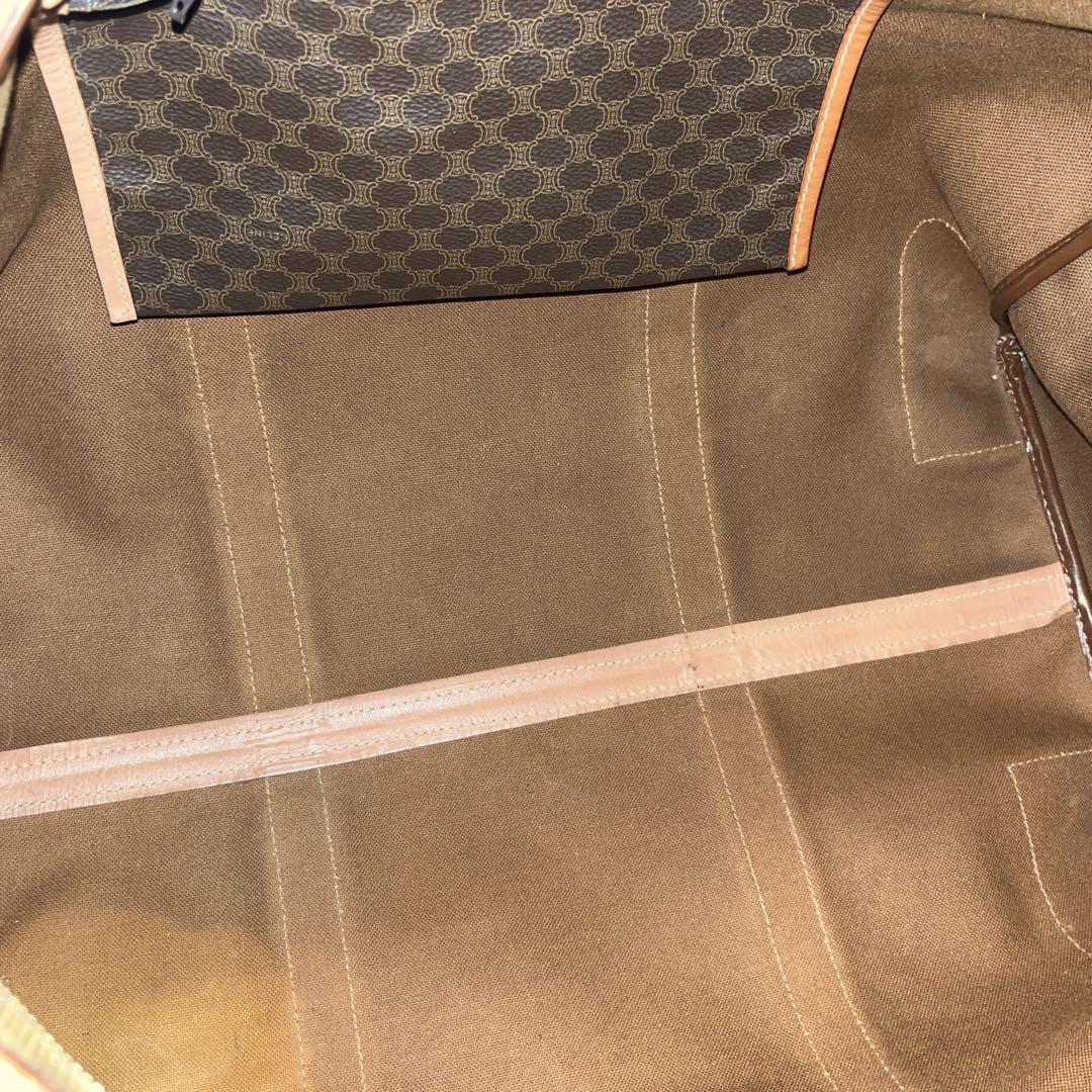 y2k 00s オールド　セリーヌ　ボストンバッグ　マカダム柄　ブラウン　PVC