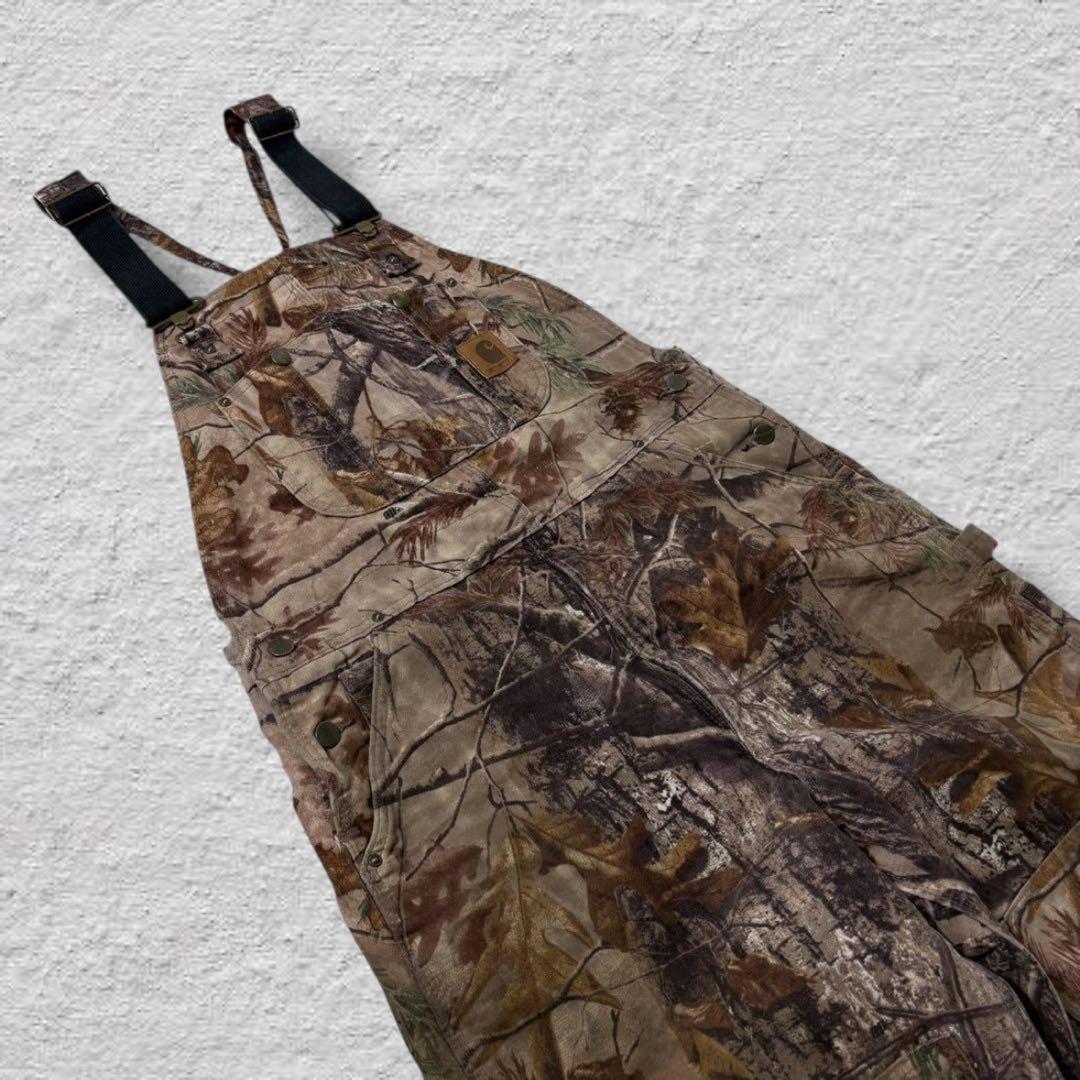 しんしんカーハートオーバーオールダブルニーリアルツリー90sダック地