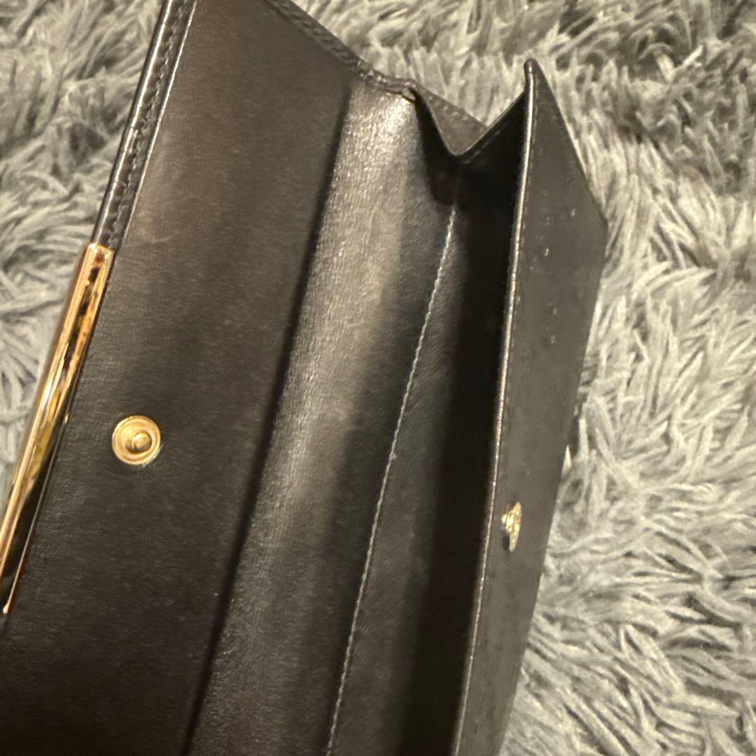 GUCCI グッチ　シマ レザー 長財布　メタルロゴ 0108-②