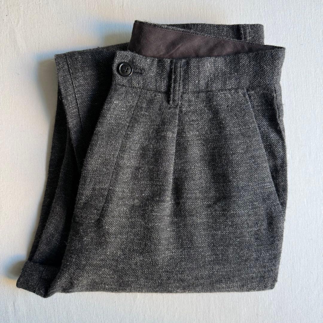 パンツ CONFECT linen wool twill 1tuck trousers