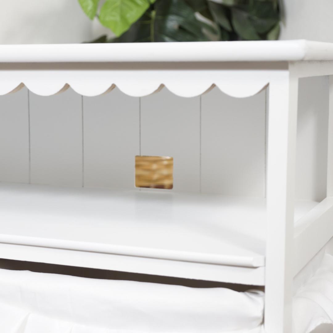 【新品】フリル付きバスケット テレビ台　ガーリー　ロマンティック 　アウトレット