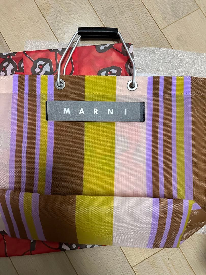 【美品】レーズン MARNI MARKET STRIPE BAG