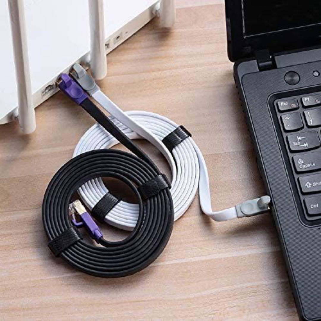 CAT8 LANケーブル 8m FLUKE検証ずみ フラット 超高速カテゴリー